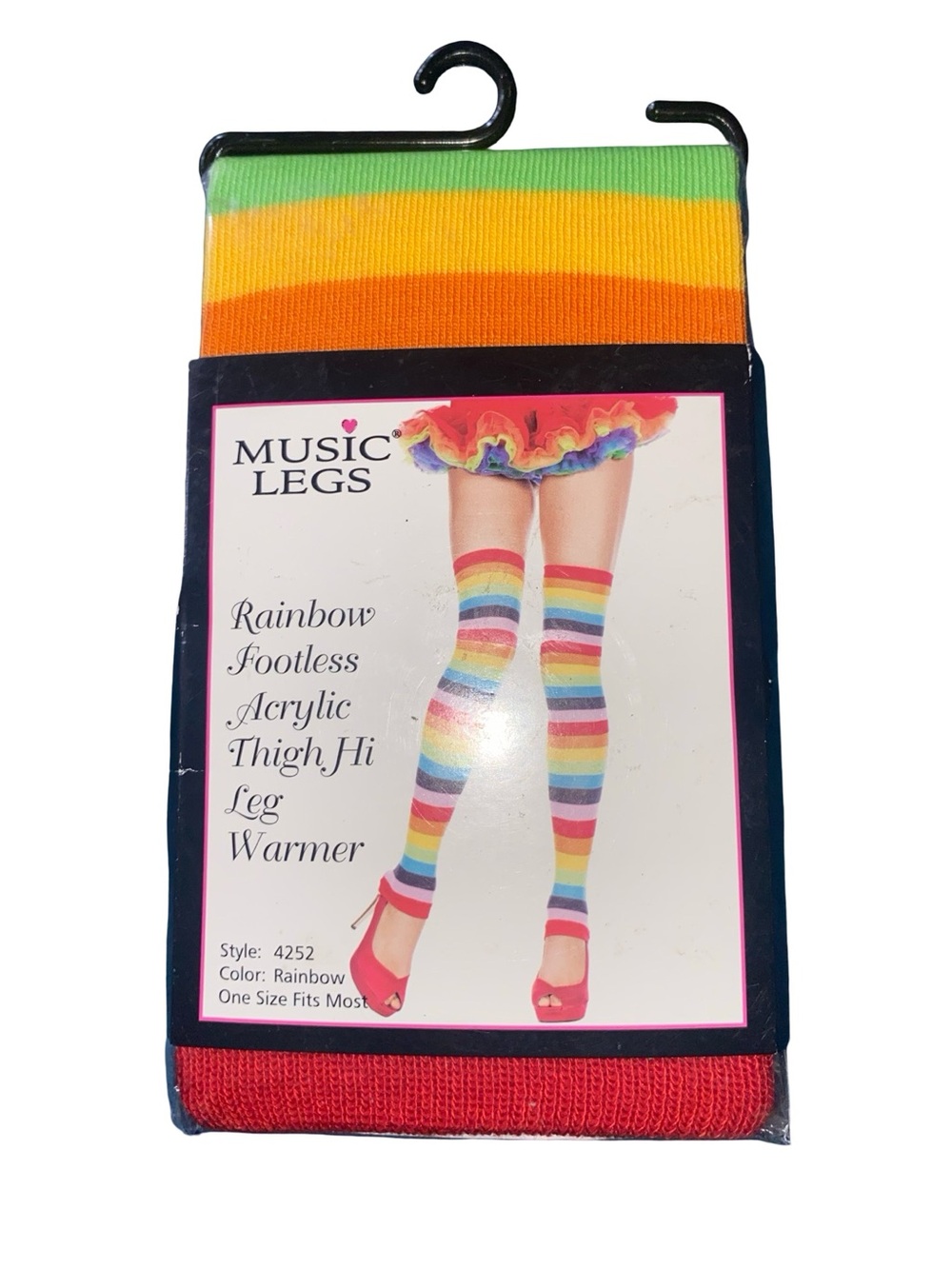 Music Legs Footless Acrylic Thigh Hi Leg Warmer Hosiery Costume Accessory